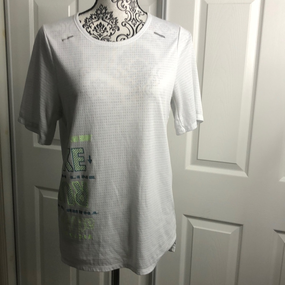 Nike Dri Fit Running LIghtweight‎ White Top Short Sleeve S